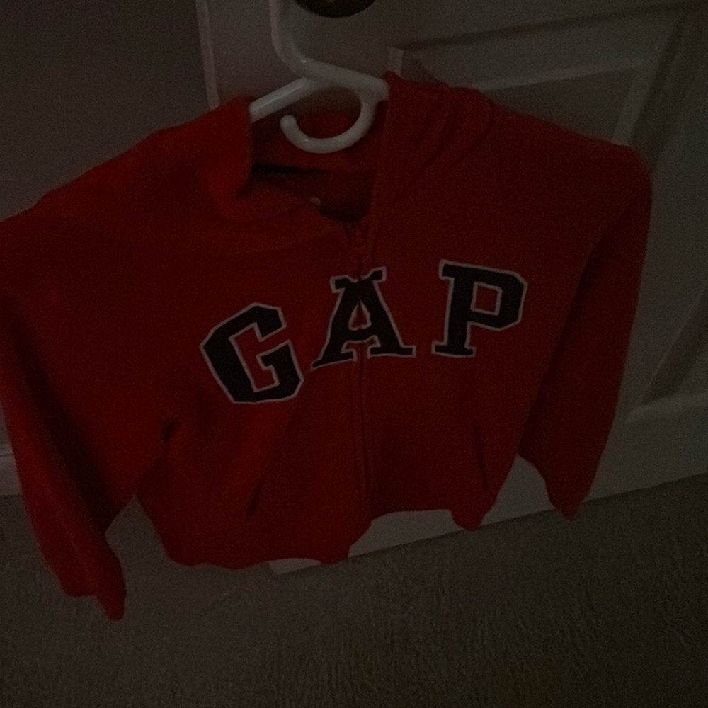 Red gap hoodie.